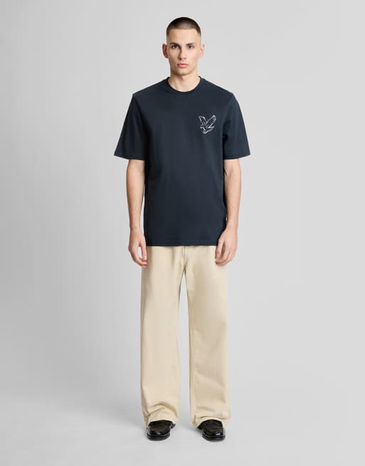Lyle & Scott Ss t-shirts chrome eagle graphic t-shirt in w403 dark navy/ white, 4 of 7