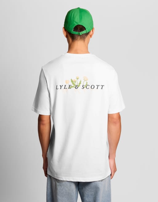 Lyle & Scott Ss t-shirts dandelion script graphic t-shirt in 626 white, 5 of 5