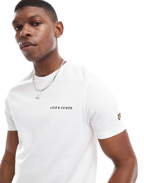 Lyle & Scott Ss t-shirts embroidered t-shirt in w104 white/ jet black - view 1