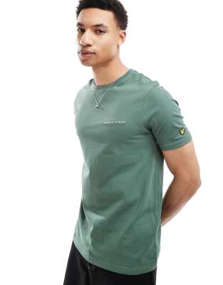 Lyle & Scott Ss t-shirts embroidered t-shirt in x728 duck green/ cove