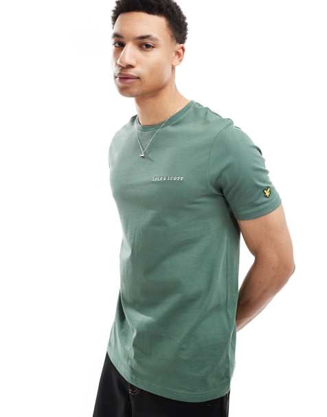 Lyle & Scott Ss t-shirts embroidered t-shirt in x728 duck green/ cove