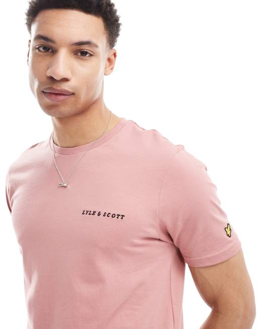 Lyle & Scott Ss t-shirts embroidered t-shirt in x775 ash red/ jet black