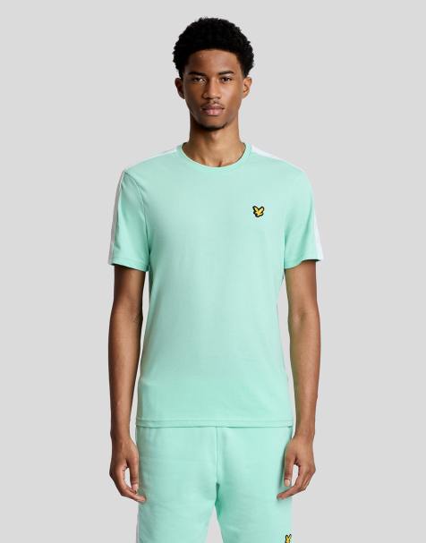 Lyle & Scott Ss t-shirts jacquard tape t-shirt in 038 cool mint