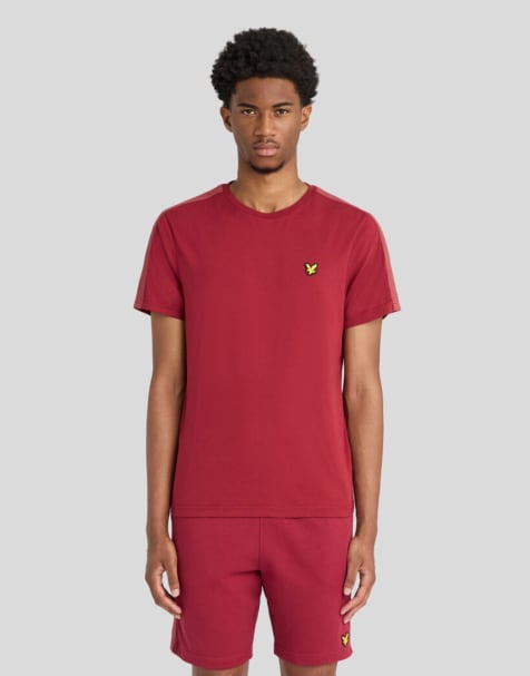 Lyle & Scott Ss t-shirts jacquard tape t-shirt in x202 plum - view 1