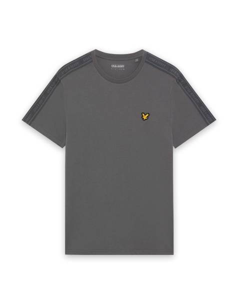 Lyle & Scott Ss t-shirts jacquard tape t-shirt in y350 mercury grey