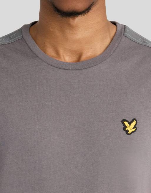 Lyle & Scott Ss t-shirts jacquard tape t-shirt in y350 mercury grey, 4 of 7