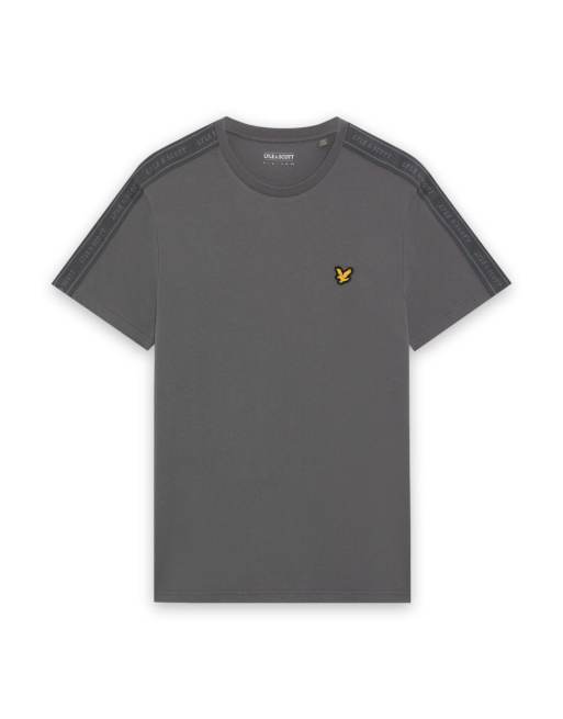 Lyle & Scott Ss t-shirts jacquard tape t-shirt in y350 mercury grey, 6 of 7
