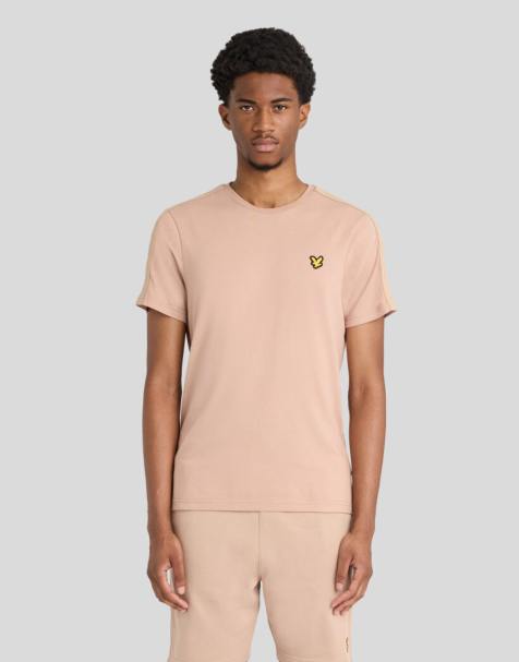 Lyle & Scott Ss t-shirts jacquard tape t-shirt in y362 timeless taupe - view 1
