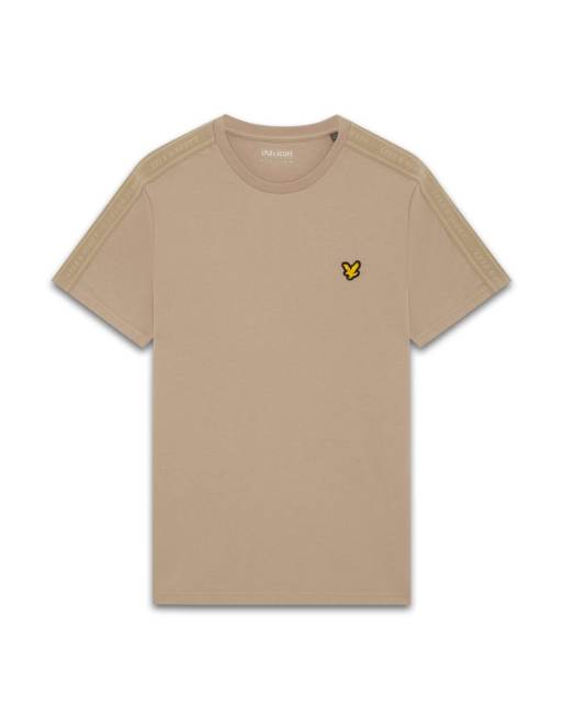 Lyle & Scott Ss t-shirts jacquard tape t-shirt in y362 timeless taupe, 5 of 6