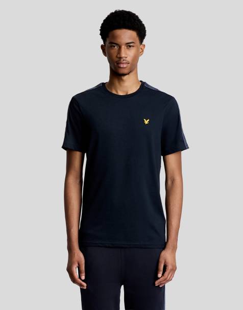 Lyle & Scott Ss t-shirts jacquard tape t-shirt in z271 dark navy - view 1
