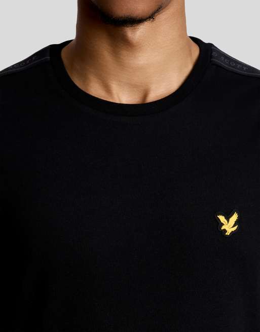 Lyle & Scott Ss t-shirts jacquard tape t-shirt in z865 jet black, 3 of 7