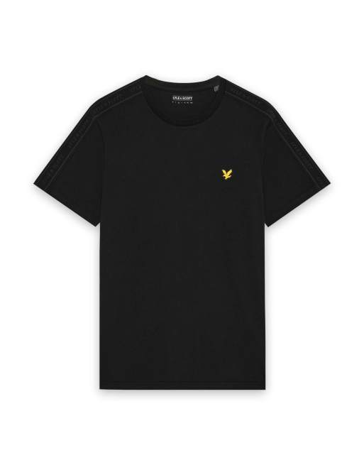 Lyle & Scott Ss t-shirts jacquard tape t-shirt in z865 jet black, 5 of 7