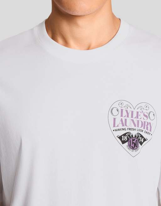 Lyle & Scott SS T-Shirts Lyle's Laundry Grafik-T-Shirt in 626 Weiß, 3 von 6
