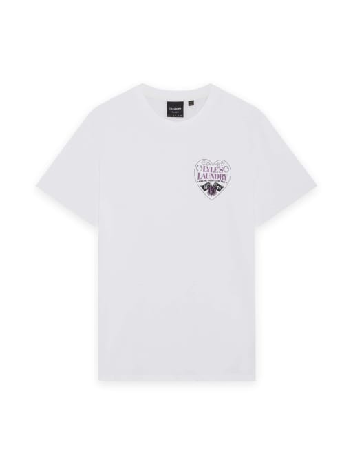 Lyle & Scott Ss T-shirts Lyle's Laundry graphic T-shirt in 626 wit, 5 van 6
