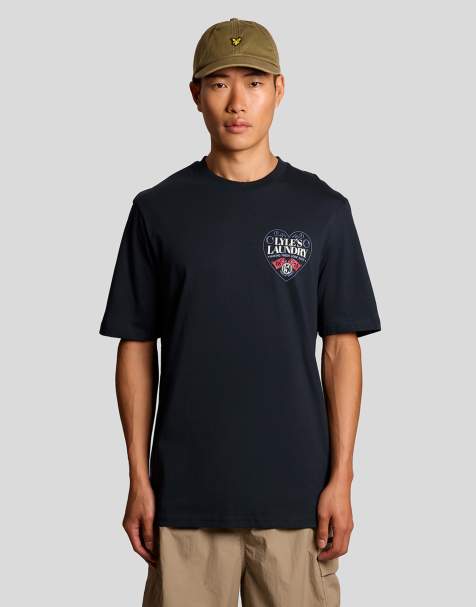 Lyle & Scott Ss t-shirts lyle's laundry graphic t-shirt in z271 dark navy - view 1