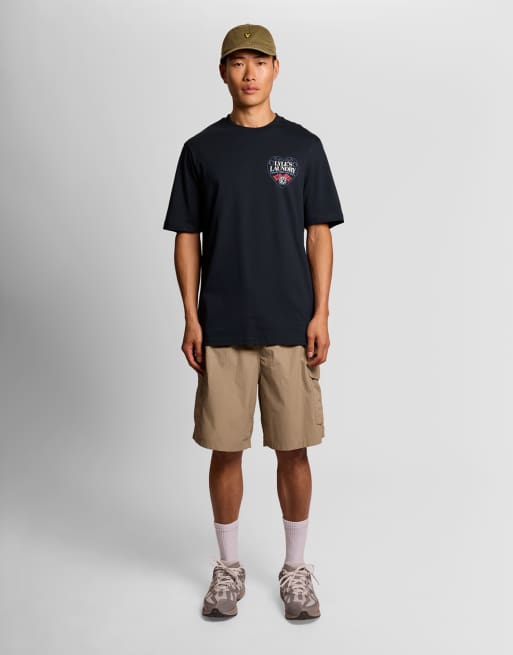 Lyle & Scott Ss t-shirts lyle's laundry graphic t-shirt in z271 dark navy, 2 of 6