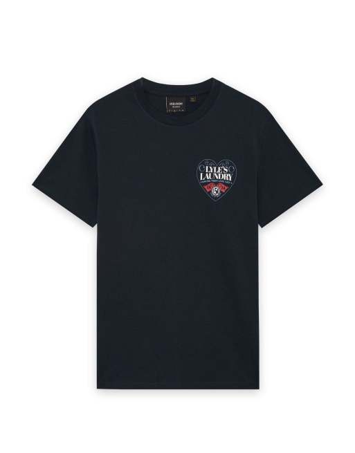 Lyle & Scott Ss t-shirts lyle's laundry graphic t-shirt in z271 dark navy, 5 of 6