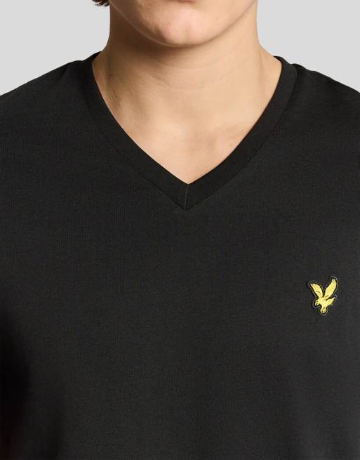 Lyle & Scott Ss T-shirts met V-hals in zwart, 3 van 6
