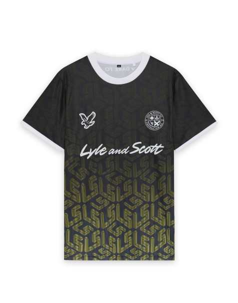 Lyle & Scott Ss t-shirts ombre emblem football shirt in z865 jet black - view 1