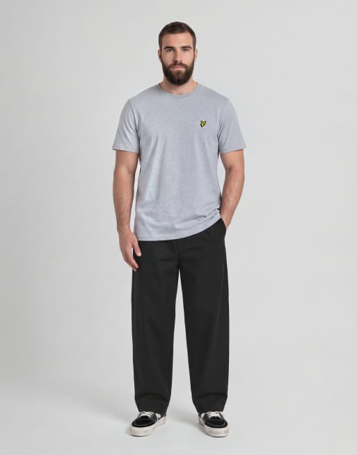 Lyle & Scott Ss t-shirts plain t-shirt in d24 light grey marl, 4 of 7
