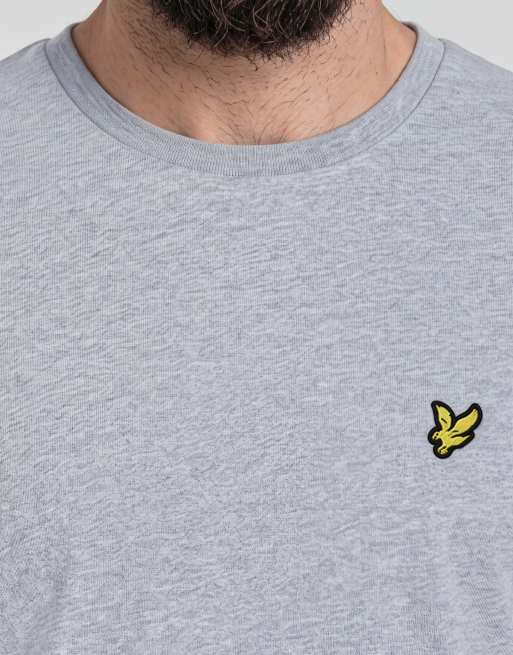 Lyle & Scott Ss t-shirts plain t-shirt in d24 light grey marl, 6 of 7