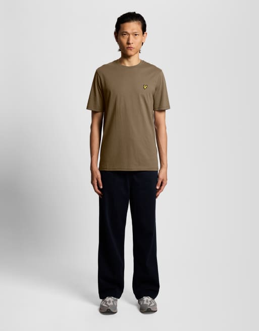 Lyle & Scott Ss t-shirts plain t-shirt in x569 khaki ash, 3 of 7