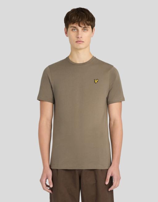 Lyle & Scott Ss t-shirts plain t-shirt in x569 khaki ash, 7 of 7