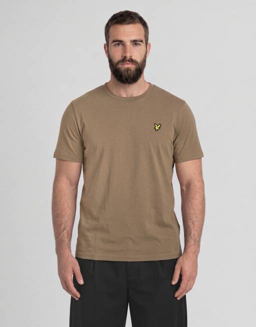 Lyle & Scott Ss t-shirts plain t-shirt in x569 khaki ash, 3 of 7