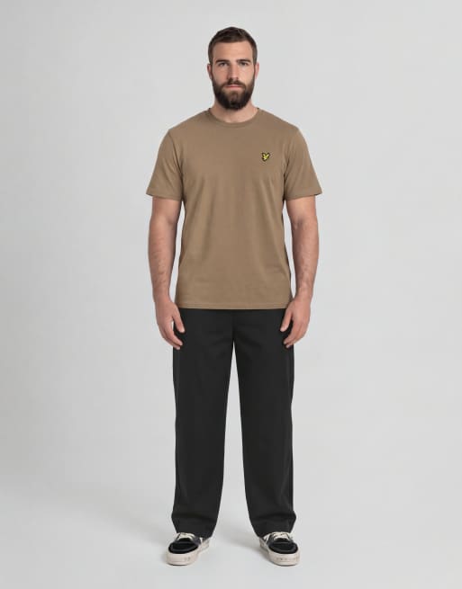 Lyle & Scott Ss t-shirts plain t-shirt in x569 khaki ash, 4 of 7