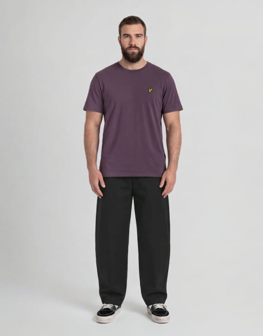 Lyle & Scott Ss t-shirts plain t-shirt in y320 noir plum, 3 of 6