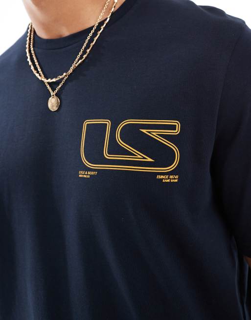 Lyle & Scott Ss t-shirts polaroid graphic t-shirt in z271 dark navy, 4 of 4