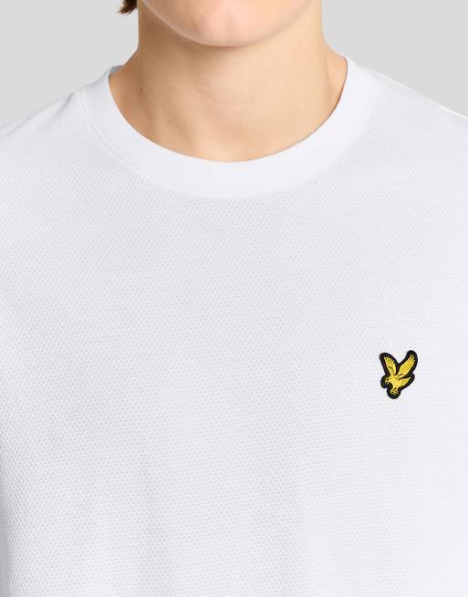 Lyle & Scott Ss t-shirts popcorn jacquard t-shirt in 626 white, 3 of 6