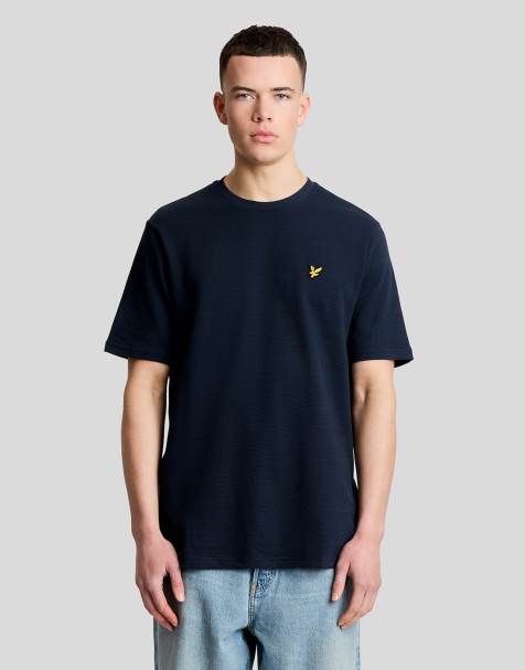 Lyle & Scott Ss t-shirts popcorn jacquard t-shirt in z271 dark navy - view 1