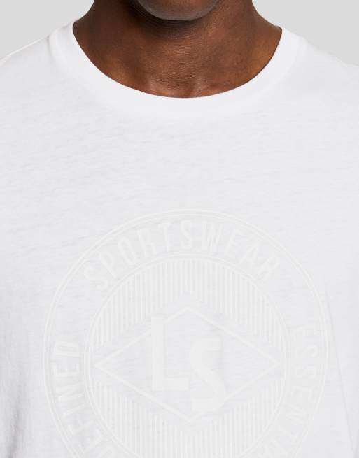Lyle & Scott Ss t-shirts redefined sportswear graphic t-shirt in 626 white, 3 of 5