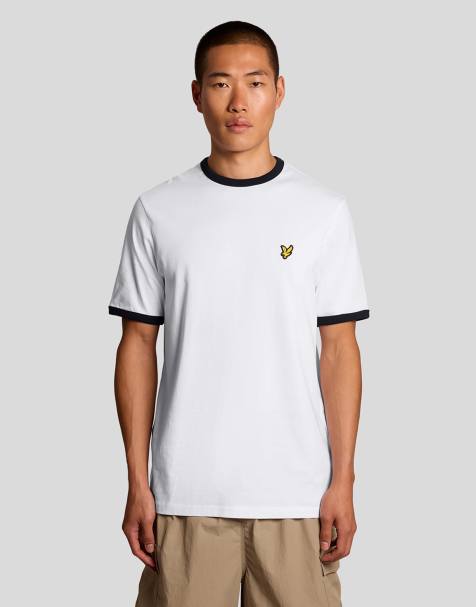 Lyle & Scott Ss t-shirts ringer t-shirt in w104 white/ jet black - view 1