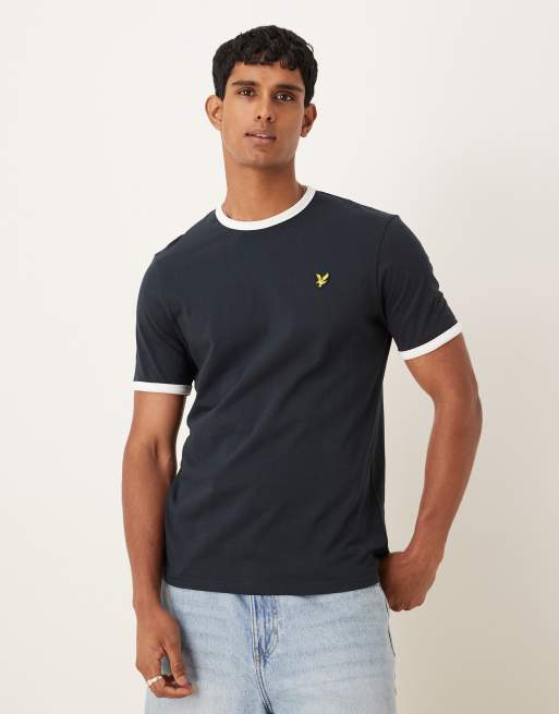 Lyle & Scott Ss t-shirts ringer t-shirt in w403 dark navy/ white