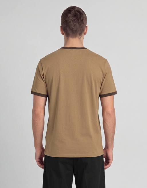 Lyle & Scott Ss t-shirts ringer t-shirt in y336 sandstorm/ ebony, 3 of 5