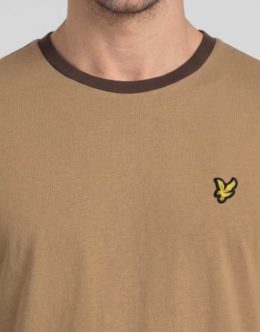 Lyle & Scott Ss t-shirts ringer t-shirt in y336 sandstorm/ ebony, 4 of 5
