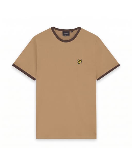 Lyle & Scott Ss t-shirts ringer t-shirt in y336 sandstorm/ ebony, 5 of 5
