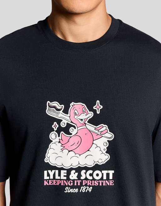 Lyle & Scott Ss t-shirts rubber duck graphic t-shirt in z271 dark navy, 3 of 5