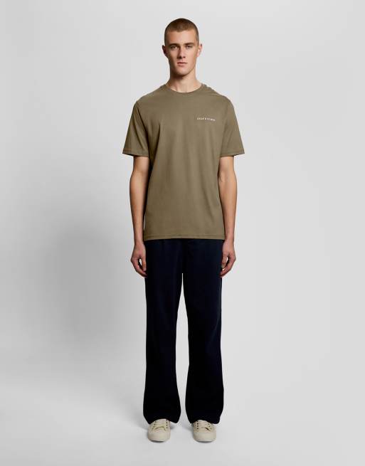 Lyle & Scott Ss t-shirts script t-shirt in x569 khaki ash, 3 of 5