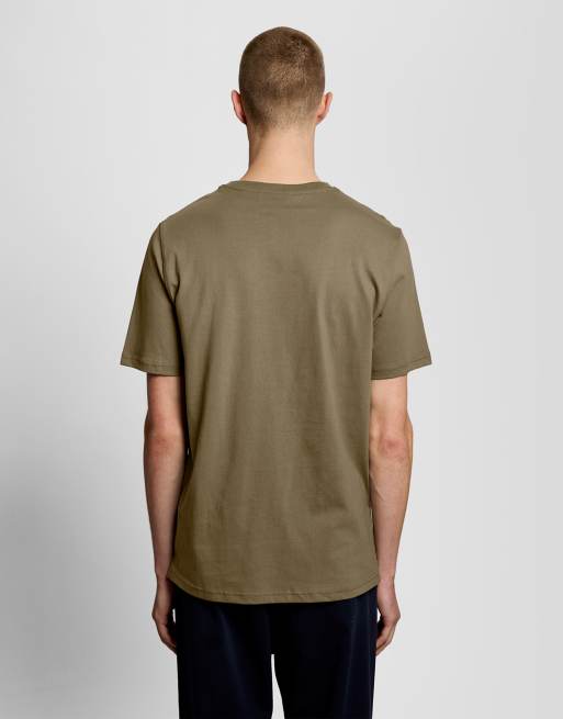 Lyle & Scott Ss t-shirts script t-shirt in x569 khaki ash, 5 of 5