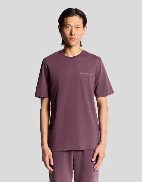 Lyle & Scott Ss t-shirts script t-shirt in x868 dusky maroon - view 1