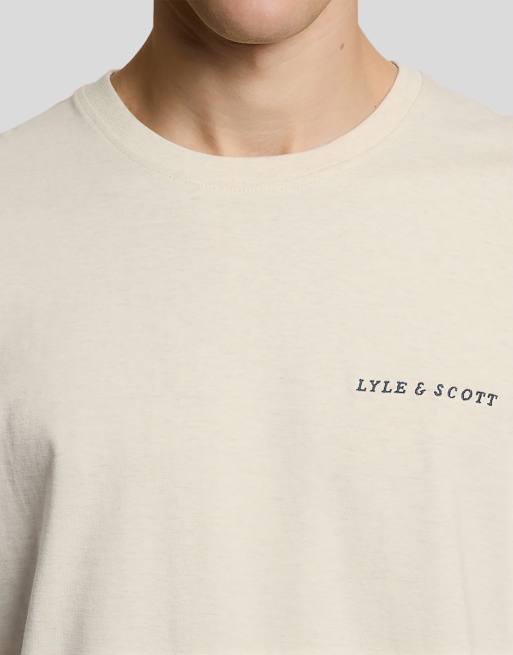 Lyle & Scott Ss t-shirts script t-shirt in y147 ice cream marl, 4 of 5