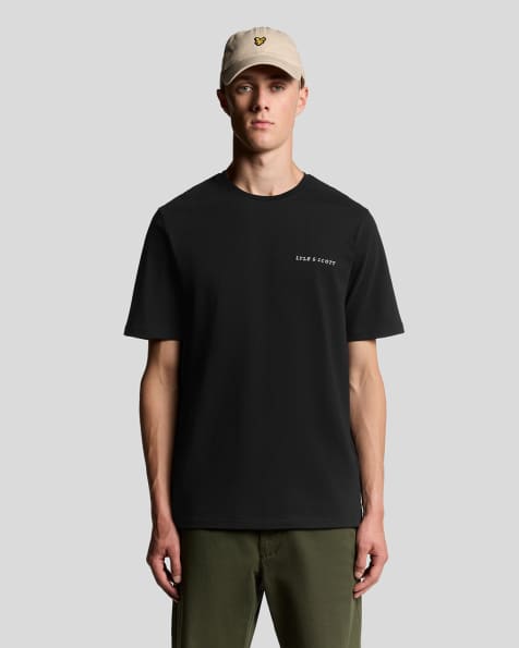 Lyle & Scott Ss t-shirts script t-shirt in z865 jet black - view 1