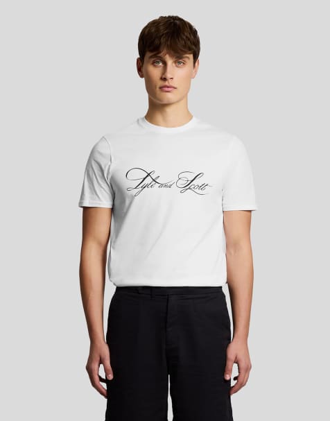 Lyle & Scott Ss t-shirts superfine graphic t-shirt in 626 white - view 1