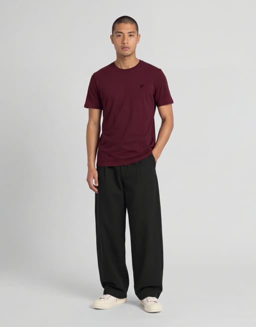 Lyle & Scott Ss t-shirts superfine t-shirt in w976 fairway burgundy, 2 of 5