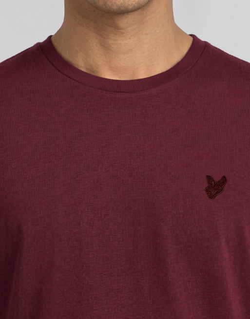 Lyle & Scott Ss t-shirts superfine t-shirt in w976 fairway burgundy, 4 of 5