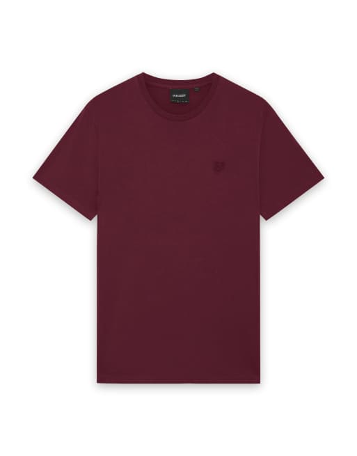 Lyle & Scott Ss t-shirts superfine t-shirt in w976 fairway burgundy, 5 of 5