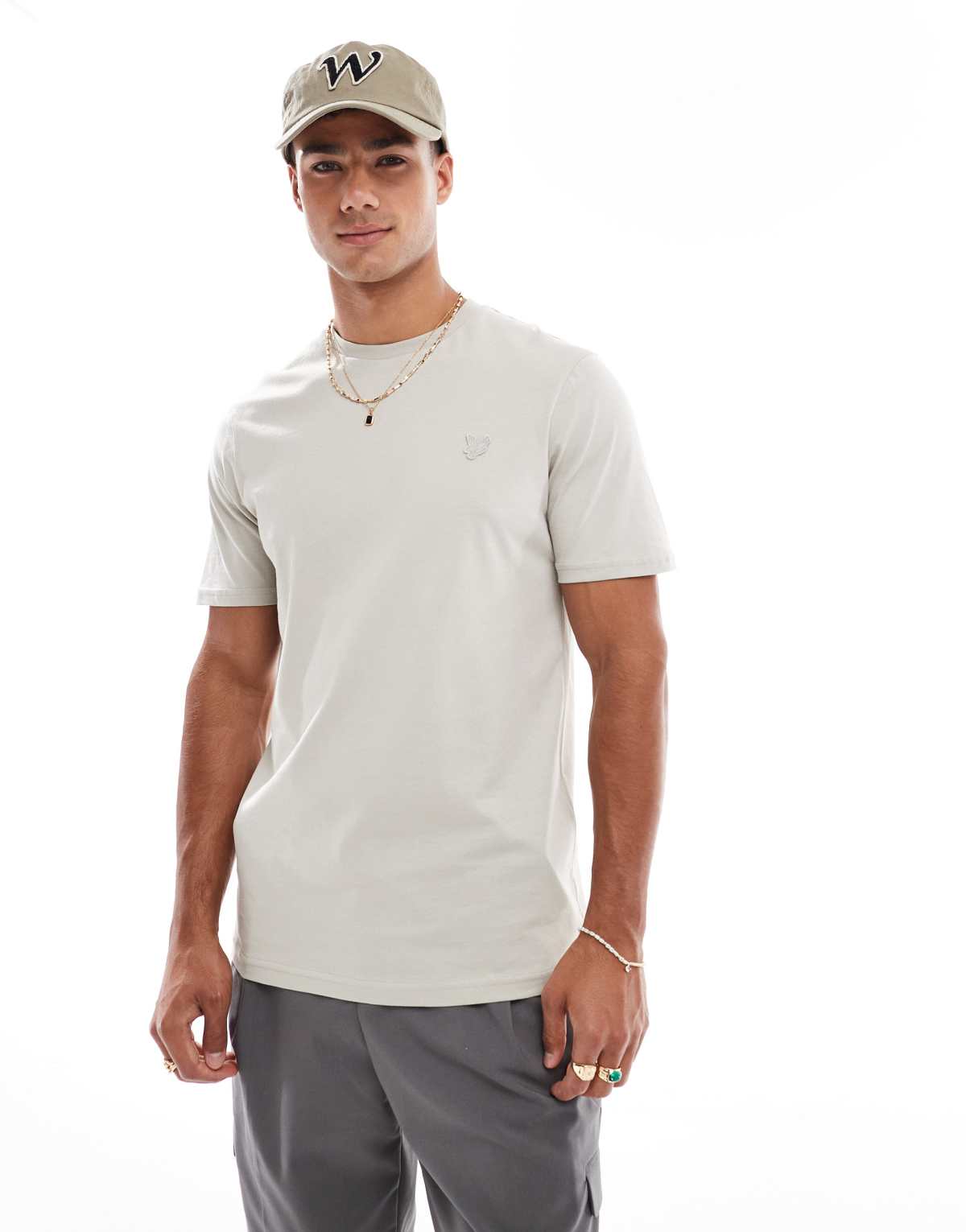 Lyle & Scott Ss t-shirts superfine t-shirt in x829 willow grey